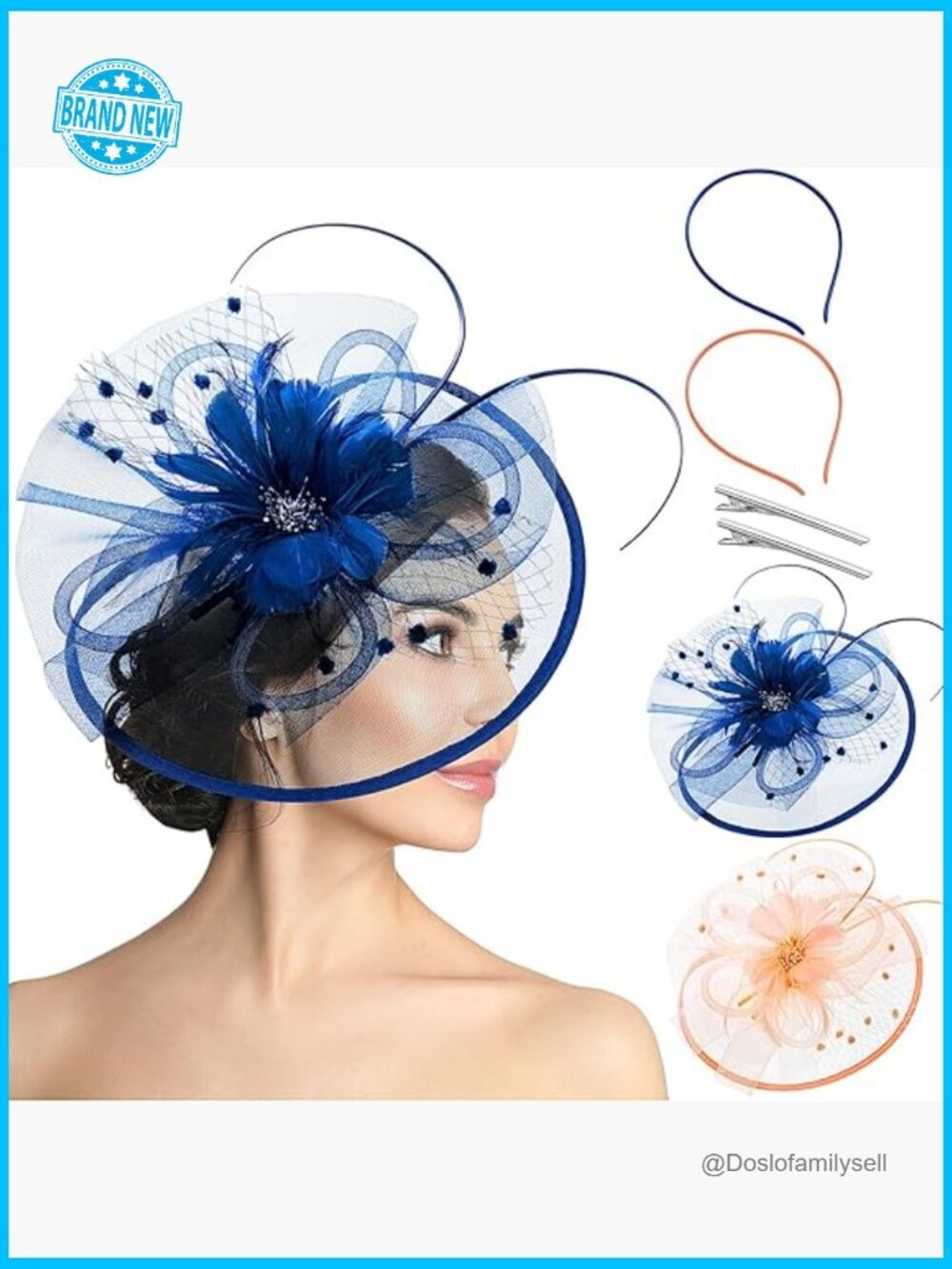 2 Pcs Fascinator Tea Party Derby Hats for Wedding Cocktail Church Bridal Shower